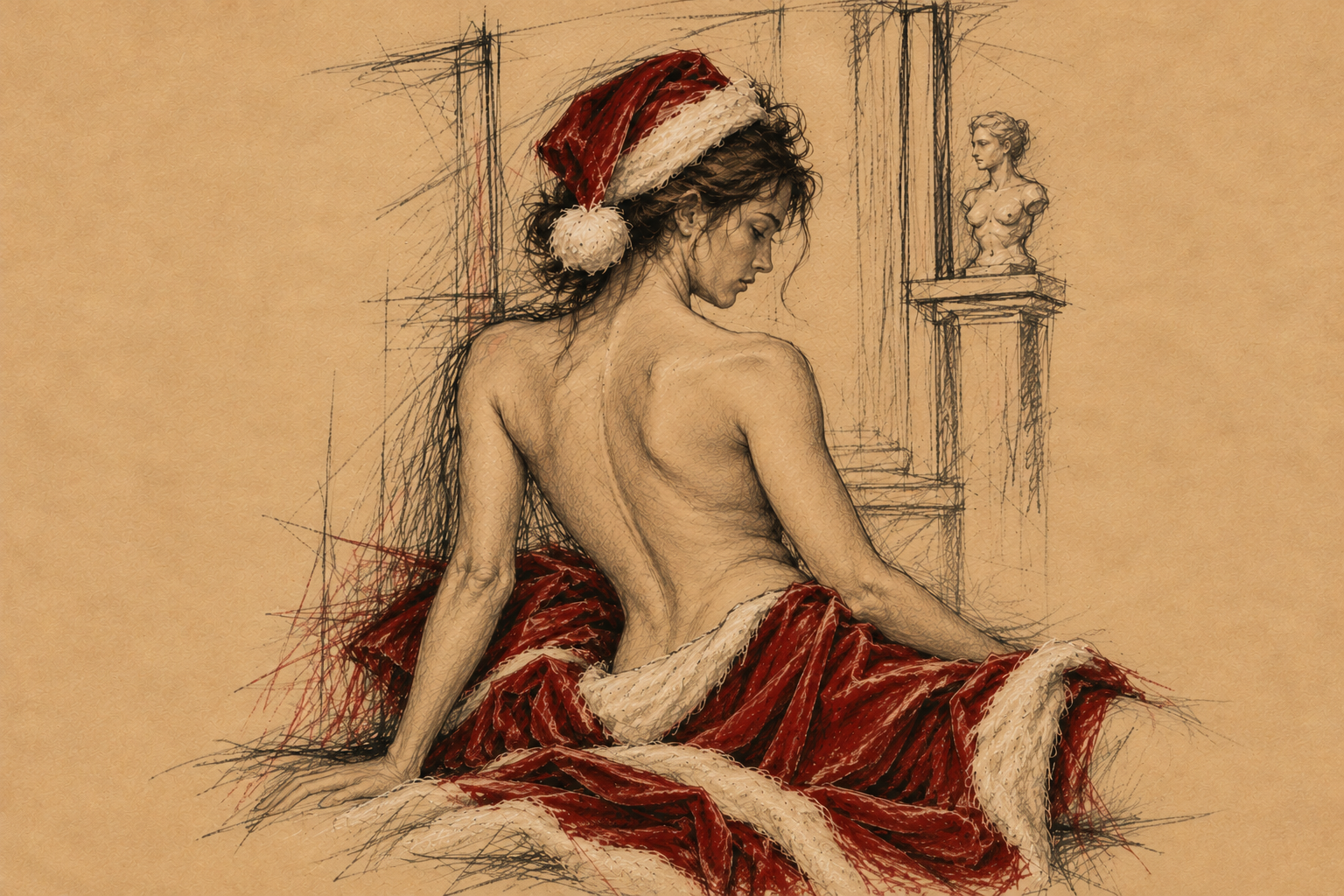 female santa short